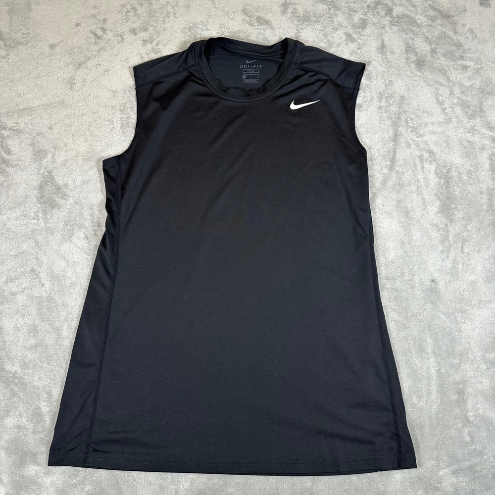 Nike Mens Dri-FIT Muscle Shirt Medium Black Fitted Sleeveless Training Top